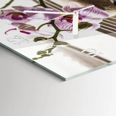 Vierkante glas klok Zandorchidee