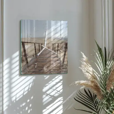 Moderne wandklok glas vierkant Pier