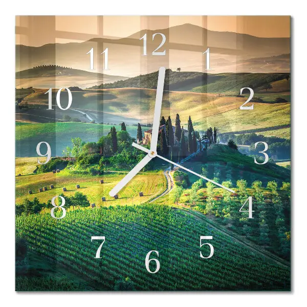 Decoratieve glazen klok vierkant Landschap