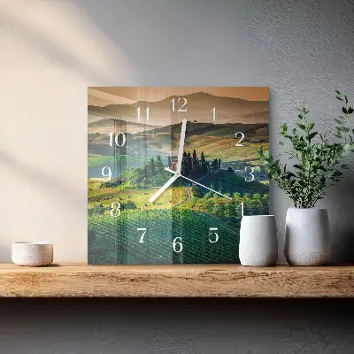 Decoratieve glazen klok vierkant Landschap