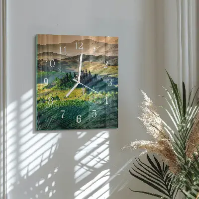 Decoratieve glazen klok vierkant Landschap