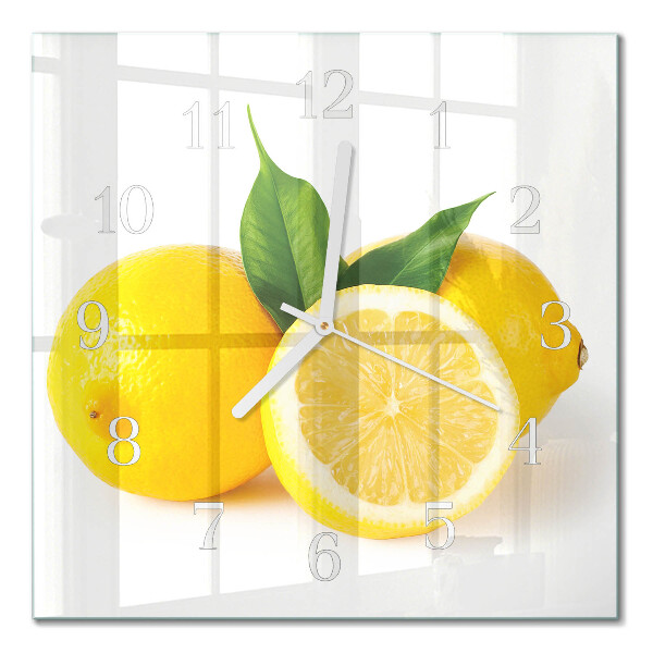 Moderne wandklok glas vierkant Citroenen