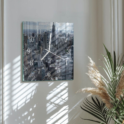 Vierkante glas klok Horizon