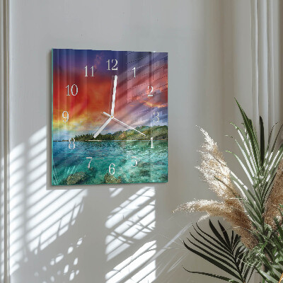 Vierkante glas klok Landschap
