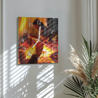 Decoratieve glazen klok vierkant Vuur