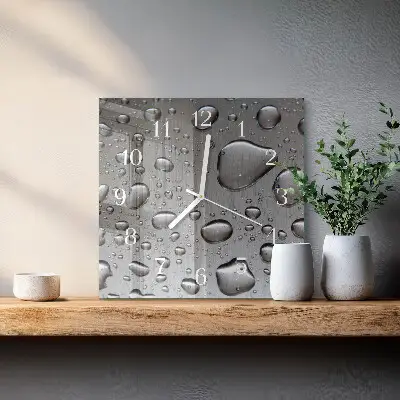 Moderne wandklok glas vierkant Druppels