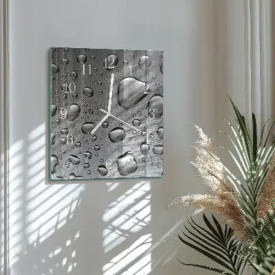 Moderne wandklok glas vierkant Druppels