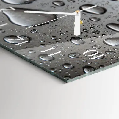 Moderne wandklok glas vierkant Druppels