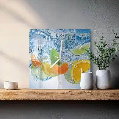 Vierkante glas klok Citrusplant