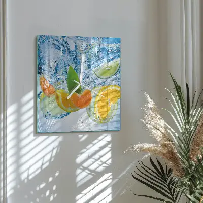 Vierkante glas klok Citrusplant