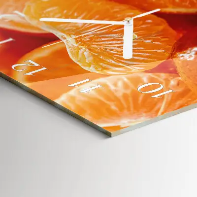 Vierkante glazen wandklok Mandarijnen