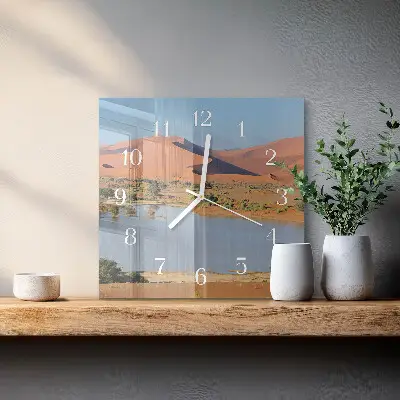 Decoratieve glazen klok vierkant Woestijn