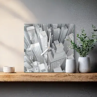 Moderne wandklok glas vierkant Gebouwen