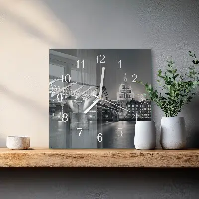 Vierkante glas klok Horizon