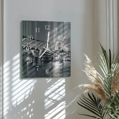 Vierkante glas klok Horizon