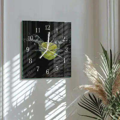 Decoratieve glazen klok vierkant Citrus