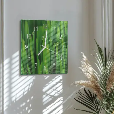 Vierkante glas klok Gras
