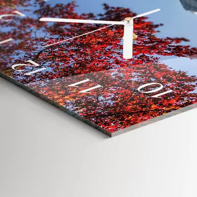 Moderne wandklok glas vierkant Bergbladeren