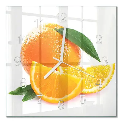 Vierkante glas klok Sinaasappels