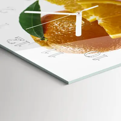 Vierkante glas klok Sinaasappels