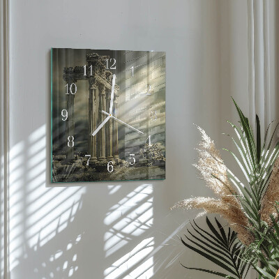 Moderne wandklok glas vierkant Acropolis