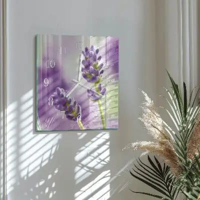 Vierkante glas klok Lavendel