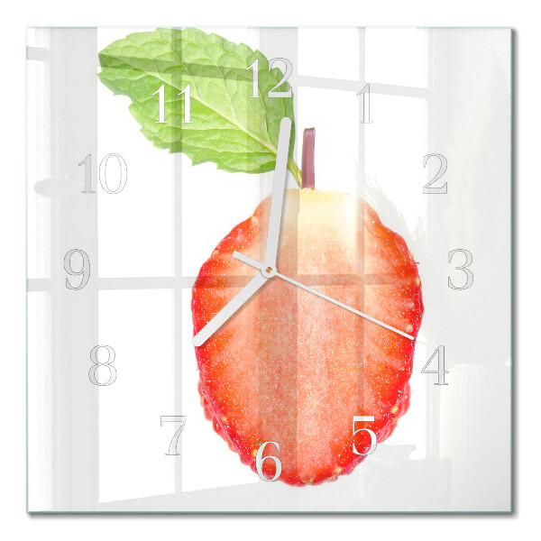 Decoratieve glazen klok vierkant Aardbei