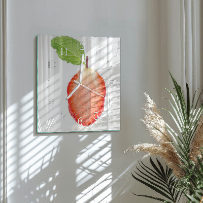 Decoratieve glazen klok vierkant Aardbei