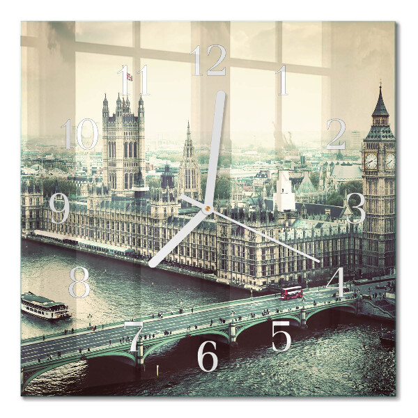 Moderne wandklok glas vierkant Londen