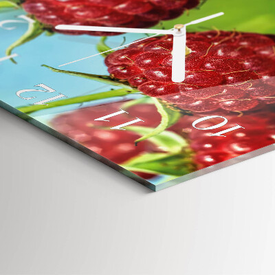 Moderne wandklok glas vierkant Frambozen
