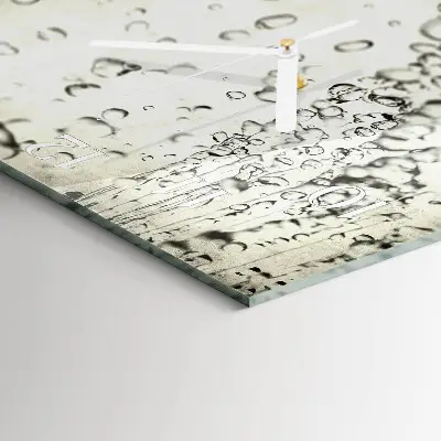 Vierkante glas klok Druppels