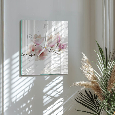 Moderne wandklok glas vierkant Magnolia