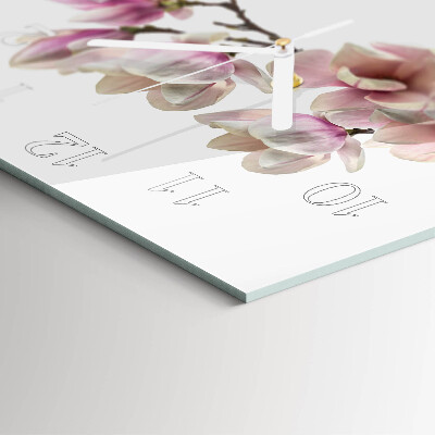 Moderne wandklok glas vierkant Magnolia