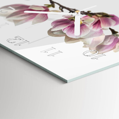 Vierkante glas klok Magnolia