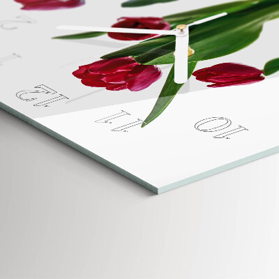 Moderne wandklok glas vierkant Tulpen