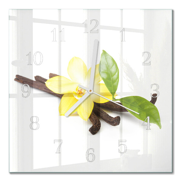 Decoratieve glazen klok vierkant Vanille-orchidee