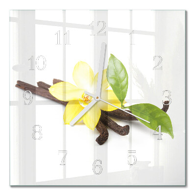 Decoratieve glazen klok vierkant Vanille-orchidee