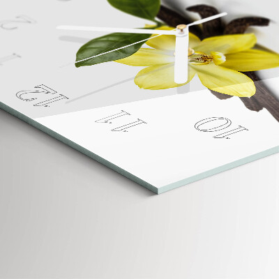 Decoratieve glazen klok vierkant Vanille-orchidee