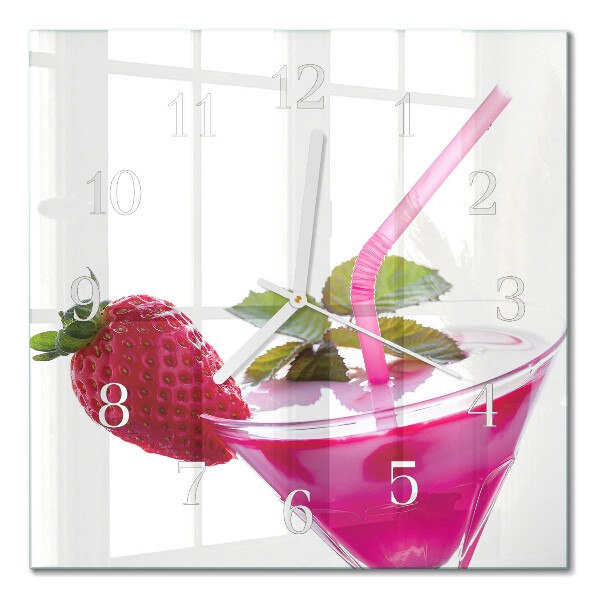 Moderne wandklok glas vierkant Cocktail