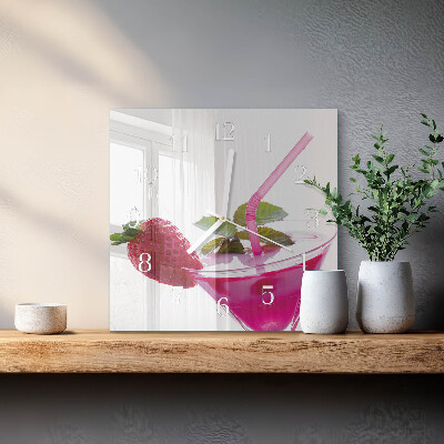 Moderne wandklok glas vierkant Cocktail