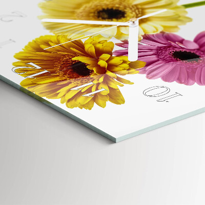 Decoratieve glazen klok vierkant Bloemen