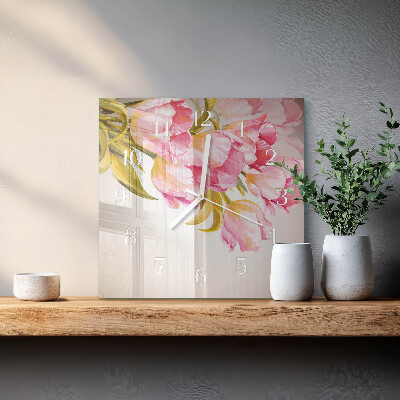 Vierkante glas klok Aquarellen