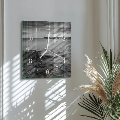 Moderne wandklok glas vierkant Rivieroever