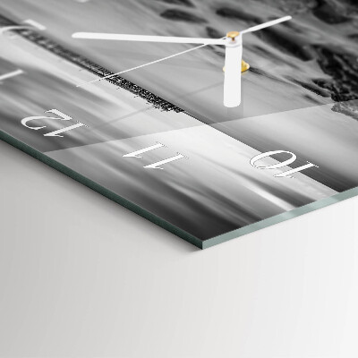 Moderne wandklok glas vierkant Rivieroever