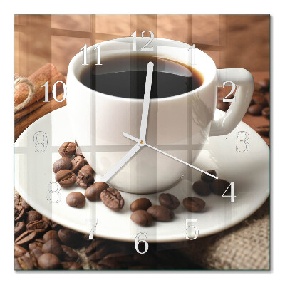 Decoratieve glazen klok vierkant Koffie