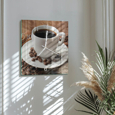 Decoratieve glazen klok vierkant Koffie