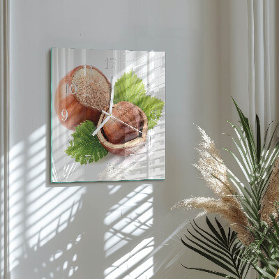 Moderne wandklok glas vierkant Stenen in het zand
