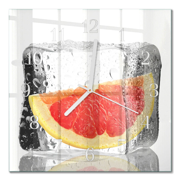 Decoratieve glazen klok vierkant Grapefruitijs