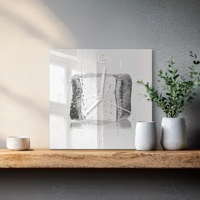 Vierkante glas klok Ijs