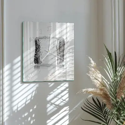 Vierkante glas klok Ijs